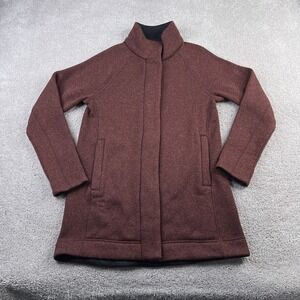 Title Nine Jacket Womens Small Brown Alchemy Full Zip Fleece Sweater‎ Swacket